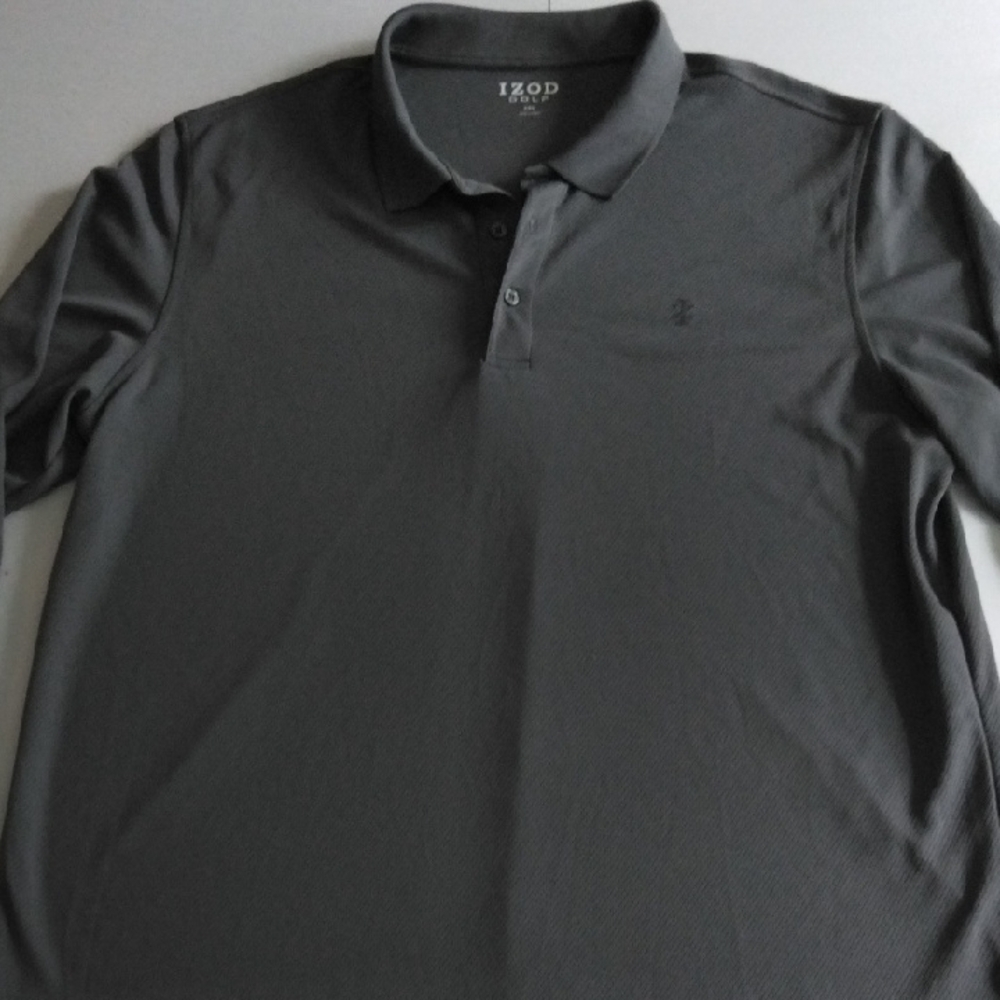 IZOD Men's Charcoal Golf‎ Long Sleeve Polo Shirt